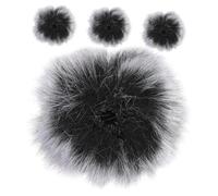 FRCOLOR 4pcs Microphone Furry Cover Windscreen Muff with Artificial Fur Material, Protects from Scratching and Bumping, Easy to Put and Remove, for Live Streaming and Recording