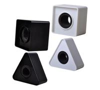 FRCOLOR 4pcs Microphone Logo Covers Microphone Flag Station with Sponge and Abs Material Lightweight Portable for Tv Stations Conferences Interviews Black and White Square and