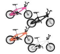 FRCOLOR 4pcs Mini Alloy Mountain Bike Models Finger Simulation Bicycle Racing Collectible Desktop Decoration for Adults
