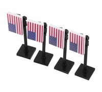 FRCOLOR 4pcs Mini American Flags Independence Day Building Blocks Set for Boys Army Figures Playset with Scene Accessories Spark Imaginative Play and Historical Interest