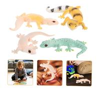 FRCOLOR 4pcs Mini Gecko Model Realistic Reptile Figurines Educational Animal for Garden Decor Cognitive Learning Props