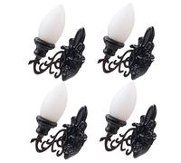 FRCOLOR 4pcs Mini Simulation Wall Lamps for Sand Table Models Compact Wear Resistant Luminous Micro Landscape Props Safe Material DIY Miniature House Decoration with Warm Yellow Light