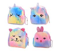 FRCOLOR 4Pcs Mini Unicorn Coin Purse Cute Cartoon Storage Pouch Durable Plush Bag for Keys Cards and Money for Friends Styles