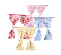 FRCOLOR 4pcs Miniature Dollhouse Curtains Set in Pink Yellow Red Blue Lightweight Tiny Window Drapes for DIY Doll House Decor Easy Installation for Creative Play and Dollhouse Accessories