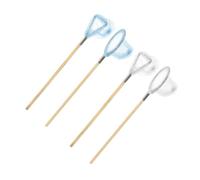 FRCOLOR 4pcs Miniature Fishing Net for Dollhouse Decor Simulation Nets White Blue Small Insect Catching Tool Realistic Mini House Accessory