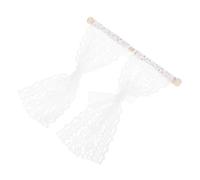 FRCOLOR 4pcs Miniature Lace Curtain for Mini House Window Accessory Tiny Dollhouse Decorative Curtain with Fine Workmanship Romantic Mini Room Decor Prop for Craft and Pretend Play