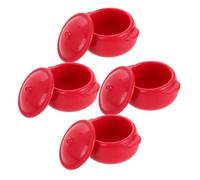 FRCOLOR 4pcs Miniature Plastic Stock Pot Set for Dollhouse Kitchen Bright and Vivid Cooking Expandable Play Accessories for Creative Pretend Play and Scene Models