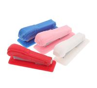 FRCOLOR 4pcs Miniature Stapler for Dollhouse Decor Tiny Office Supply Models in Pink White Blue Red Realistic Mini House Stapler Accessories for Crafting and Dollhouse Scenes