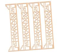 FRCOLOR 4pcs Miniature Wood Onlays for Dollhouse Furniture Decoration Carved Corner Molding Kit for Sand Table Model Architecture Building Unpainted Sturdy Applique Accessories for DIY