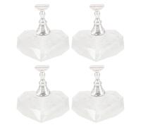 FRCOLOR 4pcs Nail Practice Tools Heart-shaped Base Nail Display Stands for False Tips Press Art Training Manicure Holder