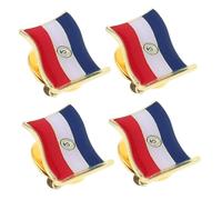 FRCOLOR 4pcs National Flag Brooch Pins Durable Iron Badges for Clothing Backpacks Hats Celebratory Design with Epoxy Coating for Secure Attachment and Wear