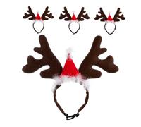 FRCOLOR 4pcs Pet Holiday Headbands Adjustable Reindeer Antlers Soft Cotton Animal Ears Headband Cute Dog Cat Christmas Festival Costume Accessories