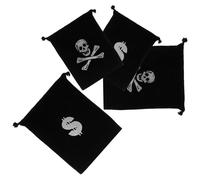FRCOLOR 4pcs Pirate Treasure Coin Pouch Drawstring Bag Pirate Party Decorations Practical Drawstring Bag Coins Pouches for Halloween