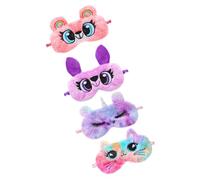 FRCOLOR 4Pcs Plush Cat Eye Sleep Masks Adorable Animal Eye Covers for Fun Travel Blindfolds Great for Home Hotel Journey