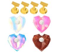 FRCOLOR 4pcs Portable Heart-shaped Manicure Stand Made of Resin with Stable Support for Nail Practice and Display, for Teaching and Home Use by Beginners and Professionals