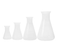 FRCOLOR 4pcs Pp Erlenmeyer Flasks Laboratory Conical Chemistry Bottles Set 50ml 100ml 250ml 500ml for Scientific Experiments and Measurement
