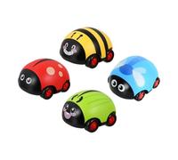 FRCOLOR 4Pcs Pull Back Cartoon Insect Shape Glowing Vehicle Inertia Car Educational Play for Imaginative Creative Fun