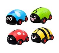 FRCOLOR 4Pcs Pull Back Inertia Car for Bug Insect Cartoon Vehicles Safe Material No Battery Required Easy to Play Childrens Practical Playthings Random Color