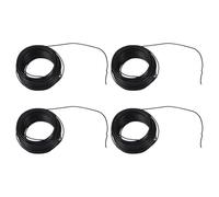 FRCOLOR 4pcs Pvc Coated Galvanized Iron Wire Twist Ties for Cable and Garden Plant Binding, Black Flexible Wire with Weather Resistance and Singlehanded Application, for Workshops