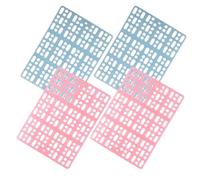 FRCOLOR 4pcs Rabbit Foot Pads Plastic Cage Mats for Small Animals, Breathable Hole Bunny Feet Pads with Non-slip Surface, Suitable for Rabbits, Hamsters, Guinea Pigs, Blue and Pink