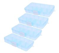 FRCOLOR 4pcs Really Useful Storage Boxes Blue Plastic Organizers for Jewelry Tools Accessories