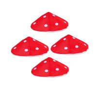 FRCOLOR 4pcs Red Mushroom Cap Hat Cosplay Accessory Lightweight Comfortable Party Festival Themed Events Costume Headdress Inner Diameter Vibrant Color