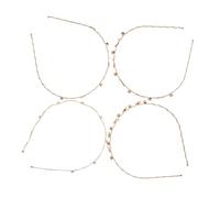 FRCOLOR 4pcs Rhinestone Bridal Headband Metal Wave Hair Accessories for Women Elegant Tiara Crown Wire Headband for Women