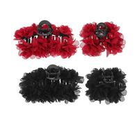 FRCOLOR 4pcs Rose Claw Hair Clips with Elegant Floral Design for Women Comfortable Secure Grip Bold Classic Colors for Updo Half Up Styles and Daily Hairstyling Accessories