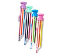FRCOLOR 4Pcs Rotating Pressing Wax Crayons Ergonomic Childrens Colouring Pens in Blue Pink Green Purple Smooth Writing Portable Multi Colour Crayons for School and Home Use