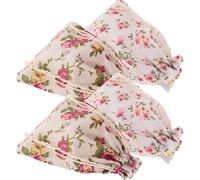 FRCOLOR 4pcs Sachet Bags Scented Lavender Wrapping Bags 13 * 18cm Cotton and Linen Fabric Drawstring Design Multi-functional Use Easy to Open and Close Elegant Style for Birthdays