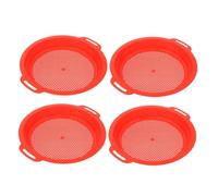 FRCOLOR 4PCS Sand Sifter Colorful Plastic Beach Shell Sieve for Treasure Hunting Digging and Sorting at Sandboxes and