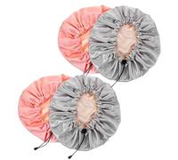 FRCOLOR 4pcs Satin Sleep Bonnet for Women Hair Protection Adjustable Silk Sleeping Cap for Straight Curly Hair Care during Night Sleep