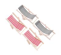 FRCOLOR 4pcs Scale Furniture Red Black for Miniature Crafts and Decor