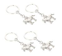 FRCOLOR 4pcs Silver Horse Equestrian Keychains, Delicate Metal Key Pendants with Creative Riding Model, Unique Key Accessories for Outdoor and Use