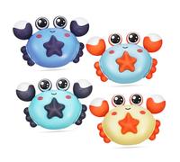 FRCOLOR 4pcs Small Pull Back Toy Cars - Mini Crab Vehicles for Holiday Birthday Party Favors - Goodie Bag Stuffers Classroom Prizes for Kids
