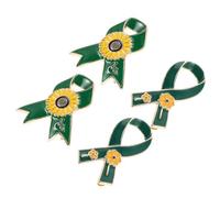 FRCOLOR 4pcs Sunflower Awareness Ribbon Lapel Pins for Disability Charity Events Alloy Brooches with Vivid Yellow Flower Design Invisible Disability Support Badge for Public Occasions and