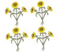 FRCOLOR 4pcs Sunflower Brooch for Clothes Floral Lapel Pin Durable Hat Decoration present for Parties Birthdays and Special Occasions Flower Brooch