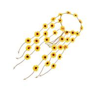 FRCOLOR 4pcs Sunflower Headband Flower Hairband Tassel Women Headband Sunflower Hairband for Women for Halloween Beach Holiday