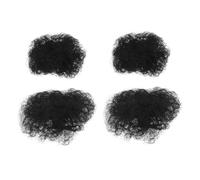 FRCOLOR 4pcs Synthetic Afro Curly Wigs for Black Afro Hair Bun with Invisible Clip Celebrating African Culture for Themed Parties and Festive Events