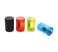 FRCOLOR 4pcs Ukulele Finger Shaker Plastic Sand Bells Bright Sound Durable Percussion Instruments for Guitar Mandolin Banjo Bands Performances in Black Red Blue Green