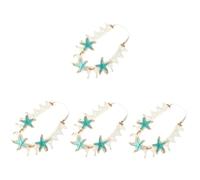 FRCOLOR 4pcs Unique Sea Star Headband Mermaid Style Headpiece Pearl Decor Beach Party Headwear Stylish Hair Accessory