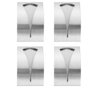 FRCOLOR 4pcs Wall Hanging Towel Hook Stainless Steel, No Drilling, Silver | Punching Free Design, Firm Hanging, Space Saving Storage, for Kitchen Bathroom Washroom Use