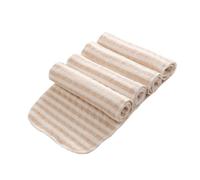 FRCOLOR 4pcs Washable Cloth Diaper Booster Pads for Babies, Flat Fold Reusable Leak-Resistant Nighttime Inserts with Brown and White Stripes, Soft Absorbent Baby Diaper Accessories