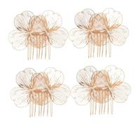 FRCOLOR 4pcs Wedding Bride Headpiece Side Comb Headpiece Leaf Hair Comb for Women