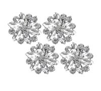 FRCOLOR 4pcs Wedding Shoe Clips for Heels with Sparkling Crystal Flower Design Lightweight Alloy Bridal Shoe Accessories at Reception or Photo Shoot
