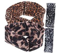 FRCOLOR 4pcs Women Girls Leopard Print Headbands Yoga Sports Outdoor Headwear Set
