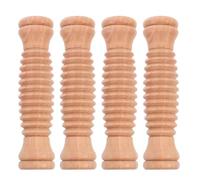 FRCOLOR 4pcs Wood Massage Roller Portable Handheld Wooden Roller for Foot Neck Back Muscle Relaxation Fitness Yoga Multi-Functional Self-Massage Tool