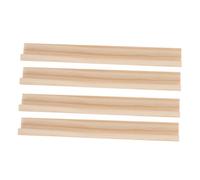 FRCOLOR 4pcs Wooden Domino Holders DIY Letter Racks Natural Solid Bases for Organizing Domino Tiles Convenient Game Accessories