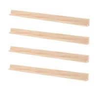 FRCOLOR 4pcs Wooden Domino Holders Single Row Racks for Mexican Train Mahjong DIY Unfinished Design Lightweight Portable Game Accessories for Effortless Gameplay