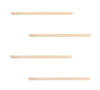FRCOLOR 4pcs Wooden Domino Trays Lightweight Single Row Holders for Mexican Train Mahjong Letter Cards Unfinished Wood Board Game Accessories